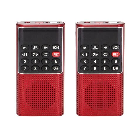 2x l 328 mini portable pocket fm auto scan radio music audio mp3 player outdoor small speaker