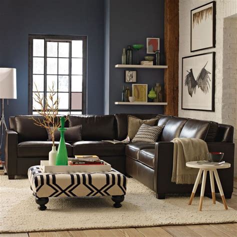 See more ideas about leather sofa, sofa colors, leather. Image result for leather couch with fabric ottoman | Brown ...