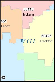 Will County Zip Code Map United States Map