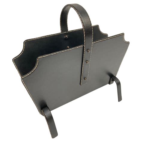 1950s Stitched Leather Magazines Rack By Jacques Adnet For Sale At 1stdibs