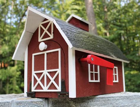 This festive display features a rustic carved look, perfect for decorating your indoor or outdoor christmas. Amish Handmade Red Barn Mailbox (With images) | Red barn ...