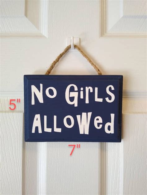 No Girls Allowed Wood Sign Wood Plaque Nursery Clubhouse Etsy