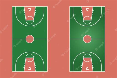 Premium Vector Basketball Field Flat Design Sport Field Graphic