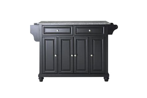 Cambridge Solid Granite Top Kitchen Island In Black At Gardner White