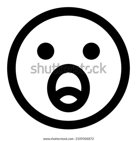 Shocked Emoticon Icon Black Color Stock Vector Royalty Free