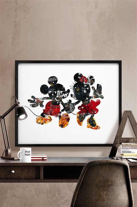 Mickey And Minnie Print Abstract Disney Poster Mickey And Minnie Poster