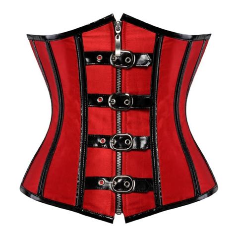 gothic spiral steel boned underbust corset zip waist trainer cincher lace up steampunk corsets