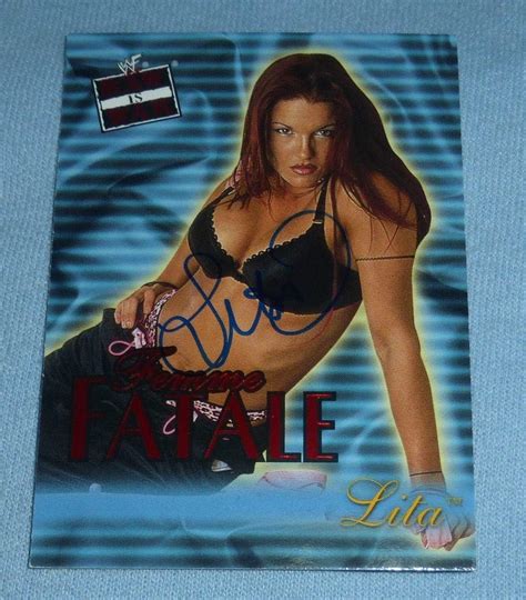 Lita Signed 2001 Fleer WWF Raw Is War Femme Fatale Rookie Card FF14 RC