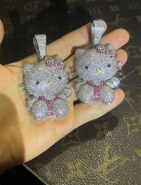 Custom Hello Kitty Pendant Necklace Chain Bijouterie Gonin