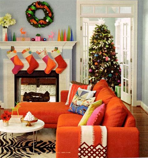 Pink Orange Blue And Green For A Boho Christmas Christmas Living