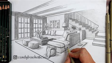 2 Point Perspective Interior Rendering