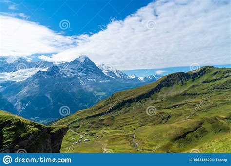 Grindelwald Village With Alps Mountain In Switzerland Stock Image