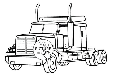 Semi Truck Line Drawing Free Download On Clipartmag