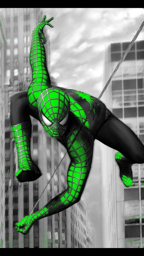 Spider Man Green Wonder Hd Phone Wallpaper Peakpx