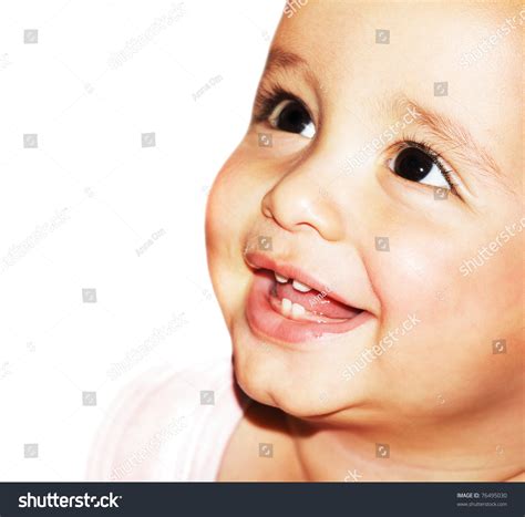 Closeup Portrait Beautiful Happy Baby Face Stock Photo Edit Now 76495030