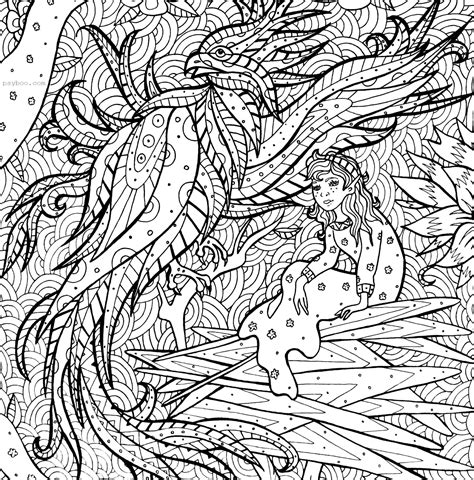 printable enchanted forest  unicorns adults coloring pages
