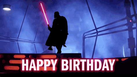 Feliz Cumpleaños Con Una Tarjeta Animada De Star Wars Con Darth Vader