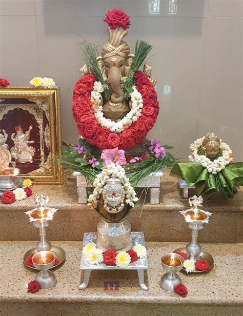 Ganesh Chaturti Goddess Decor Ganesh Chaturthi Decoration Flower Decorations