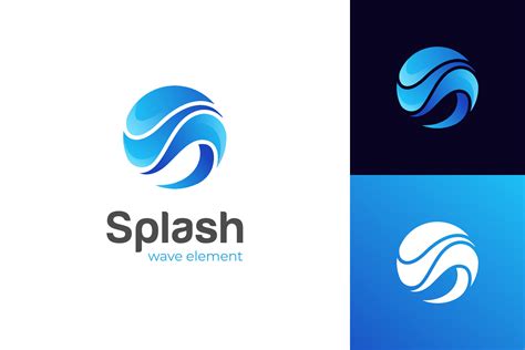 Circle Blue Wave Logo Icon Design Abstract Waves Graphic Element For