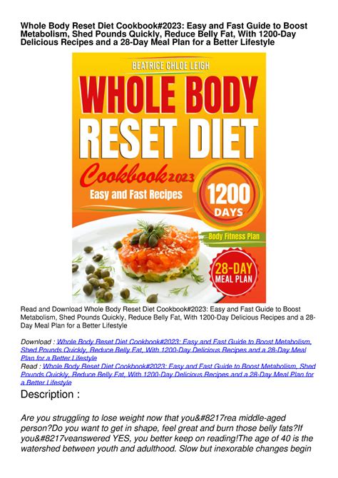 Read Pdf Whole Body Reset Diet Cookbook2023 Easy And Fast Guide To
