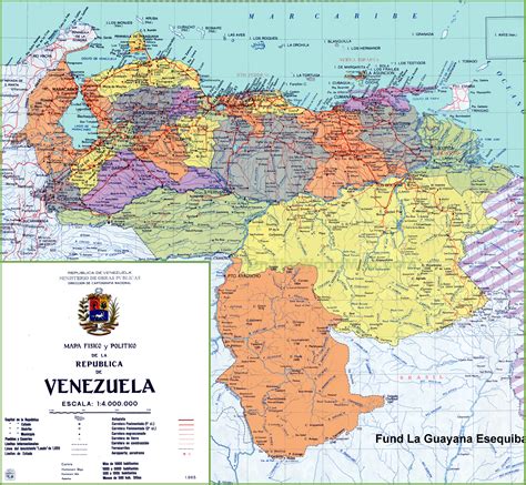 large detailed political map of venezuela with marks of roads images and photos finder