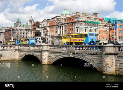 Dublin Ireland April 23 Dublin City Center Oconnell Bridge And