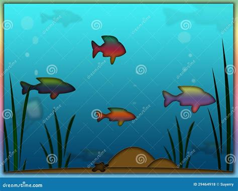 Rainbow Fish Covered With Symbols Cartoon Vector