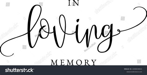 Black Loving Memory Wedding Memorial Sign Stock Vector Royalty Free