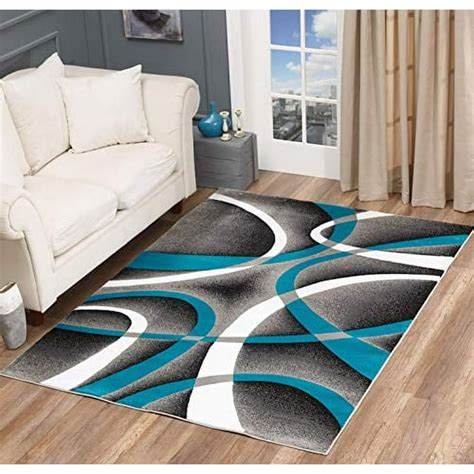 Glory Rugs Modern Area Rug Swirls Carpet Bedroom Living Room