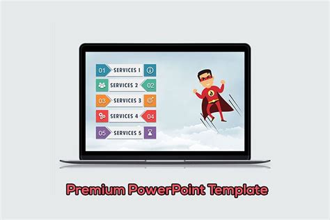 (it is free using the code superhero) Male Superhero Cartoon PowerPoint Template (174059 ...