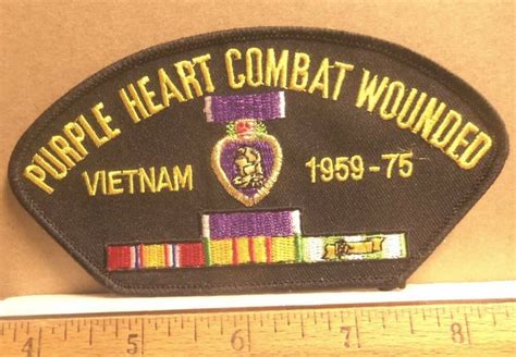 Purple Heart Combat Wounded Vietnam 1959 75 Embroidered Patch