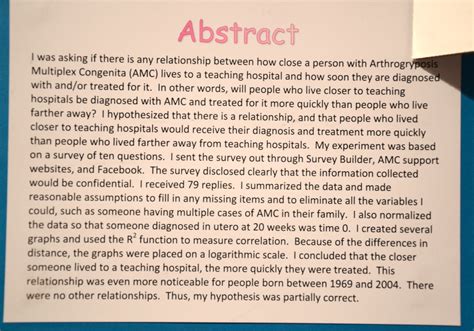 An informative abstract is a summary of a paper. Presentation | New Jersey Home Educators Science Fair