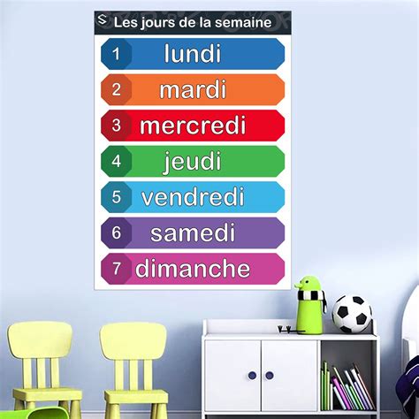 French Days Of The Week Les Jours De La Semaine Playroom Etsy