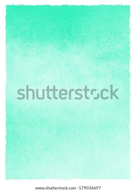 Mint Green Watercolor Background Stains Rough Stock Illustration