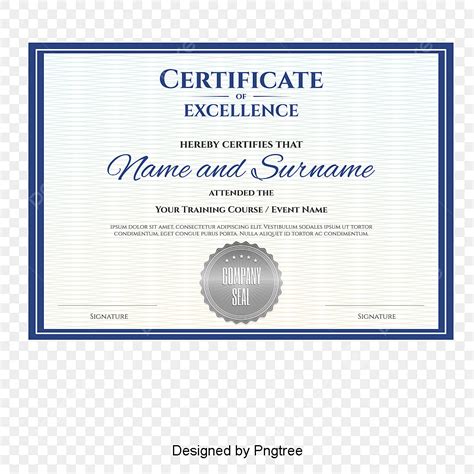 Vector Blue Border Certificate Blue Border Certificate Certificate