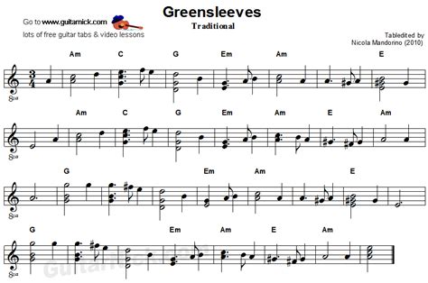Download greensleeves guitar sheet music for free. GREENSLEEVES: Easy Guitar Lesson | Entretenimento