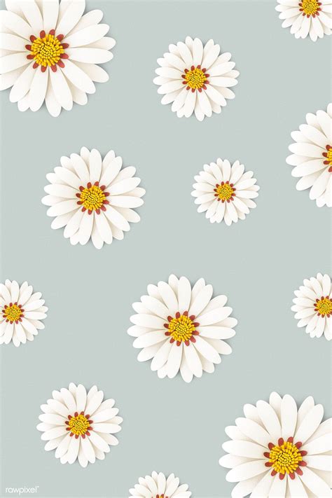 White Daisy Flower On Light Blue Background Premium Image By Rawpixel