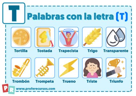 Palabras Con T Que Empiezan Por La Letra T Para Niños