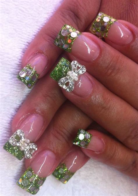 Check spelling or type a new query. August birthday Peridot Green Bows Nails Manicure | Nail ...