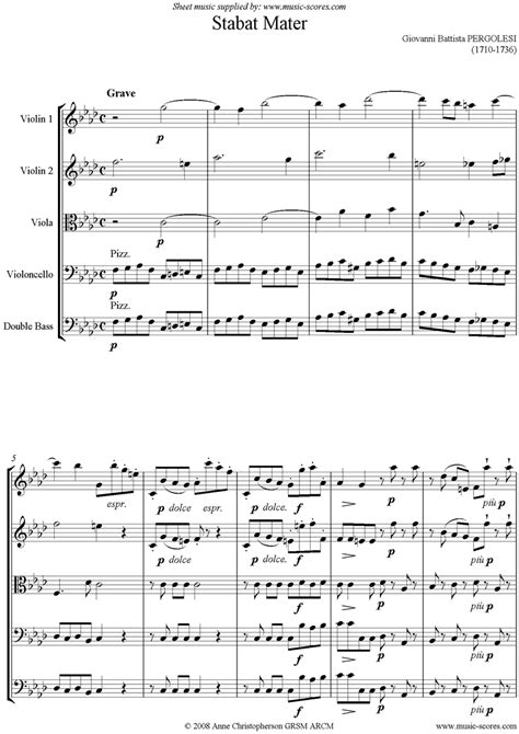 Pergolesi Stabat Mater 01 Choir Sa And Strings Classical Sheet Music