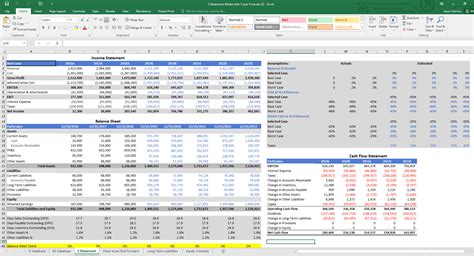 3 Statement Financial Model Excel Template Free Download