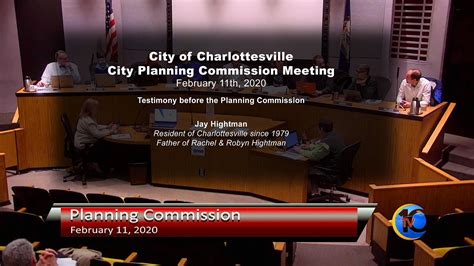 City Of Charlottesville Planning Commission Meeting Jay Hightman