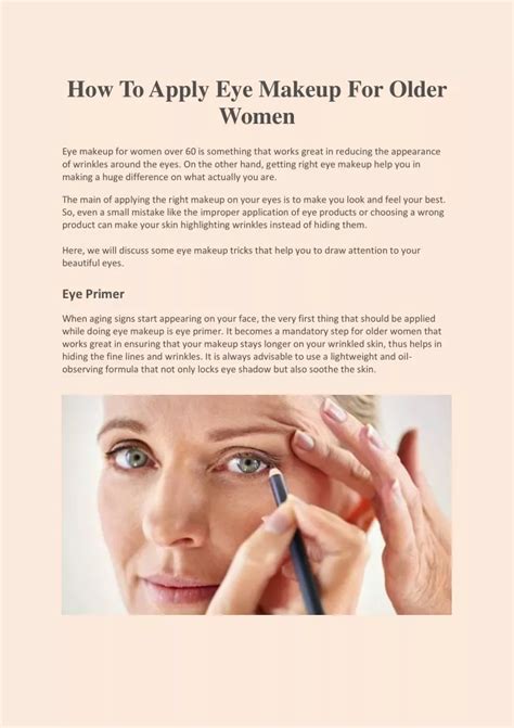 Ppt How To Apply Eye Makeup For Older Women Powerpoint Presentation