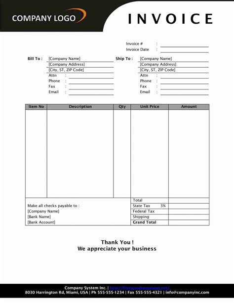 Weekly Invoice Template Invoice Template Ideas