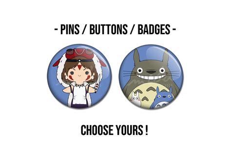 Mibustore Studio Ghibli Pins Buttons Badges
