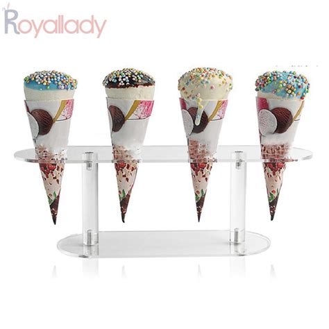 Restaurant Food Service Details About Acrylic Ice Cream Cone Holder Counter Top Display Stand