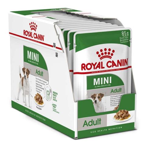 Petsmart carries the full line of royal canin breed health nutrition dog food formulas, including wet dog food for taste and hydration and dry dog food from small breeds to large breeds, puppies to seniors, dry formulas and canned, royal canin dog food provides your pup with important nutrients. Royal Canin Mini Adult Dog Food, Gravy, 12 pouches 85gms each