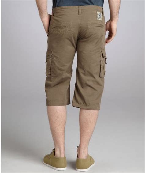 Fresh Khaki Cotton Long Cargo Shorts In Khaki For Men Lyst