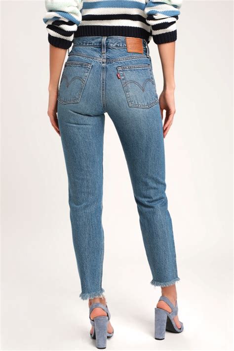 levi s wedgie medium wash jeans high rise jeans jeans lulus