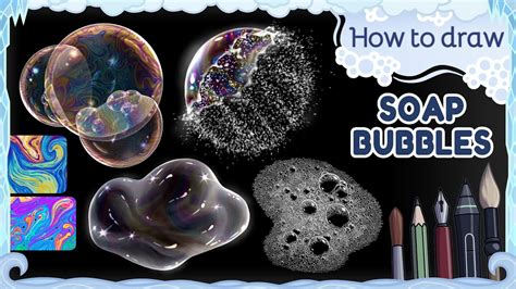 How To Draw Soap Bubbles And Foam Step By Step Art Tutorial Youtube
